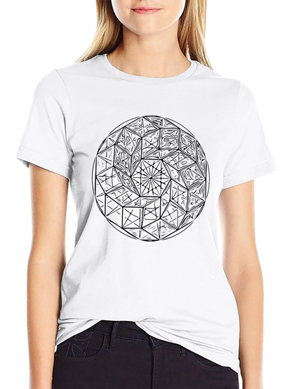 Geometric Black T-Shirt: Unique Design Casual Wear
