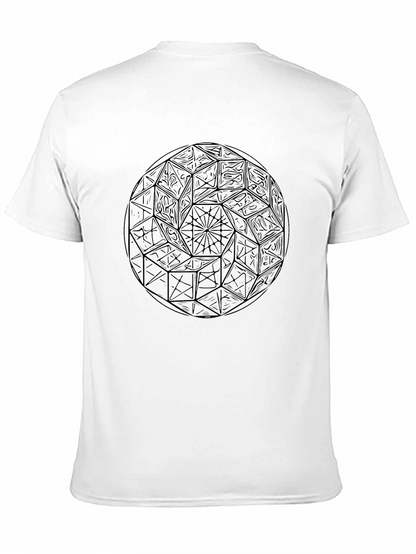 Geometric Black T-Shirt: Unique Design Casual Wear
