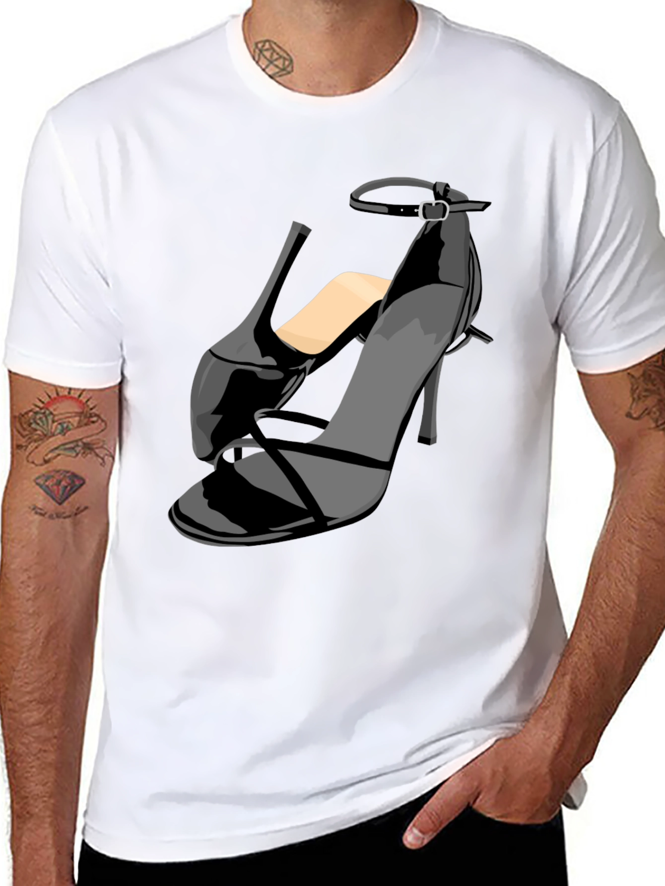 Black Stiletto Heel Graphic T-Shirt