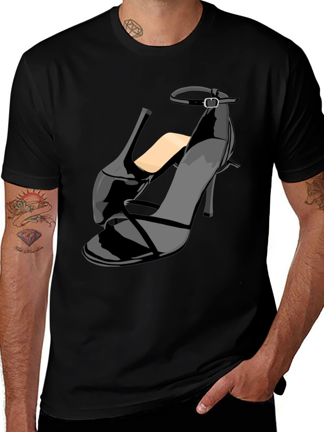 Black Stiletto Heel Graphic T-Shirt