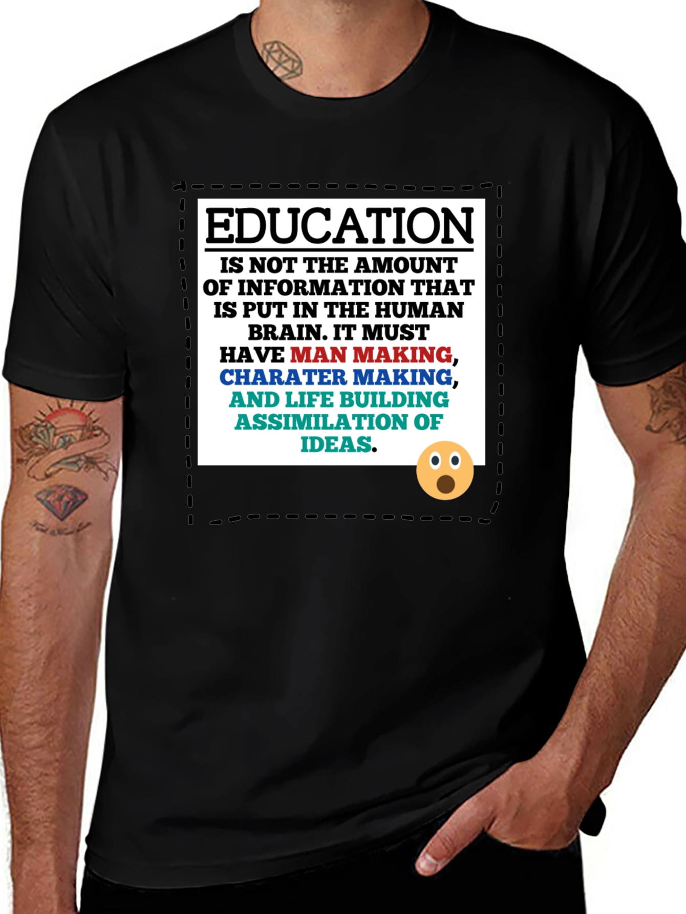 Education Philosophy T-Shirt: Man Making Character Building