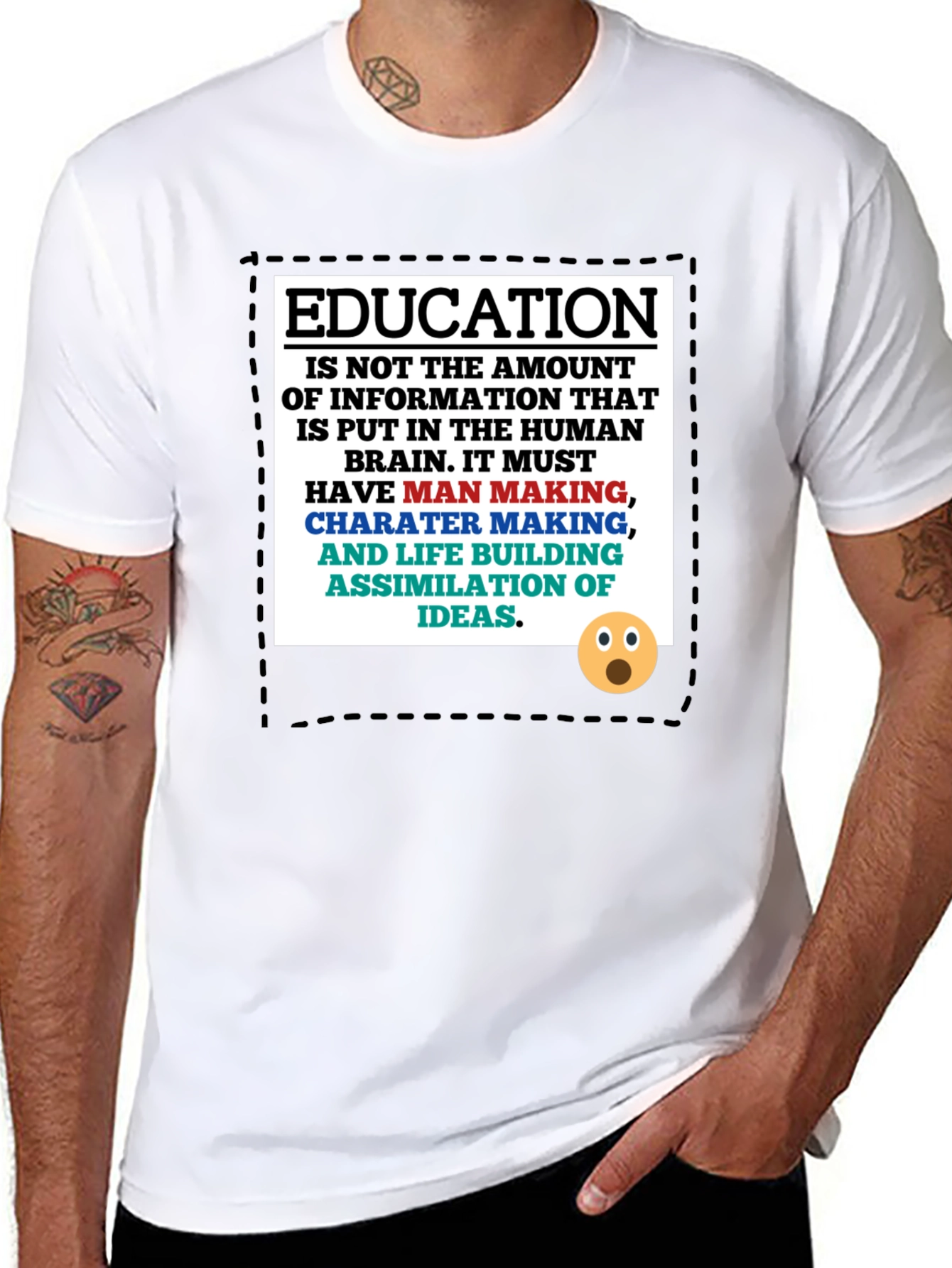 Education Philosophy T-Shirt: Man Making Character Building