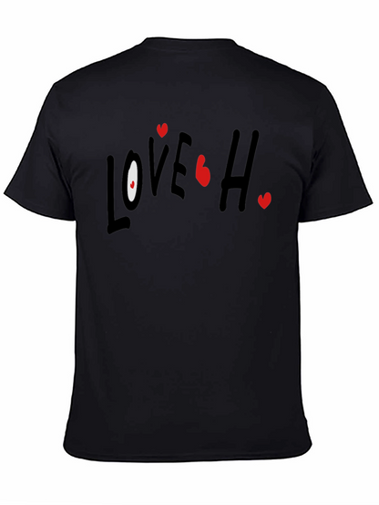 Love Hearts Graphic Black T-Shirt