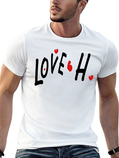 Love Hearts Graphic Black T-Shirt