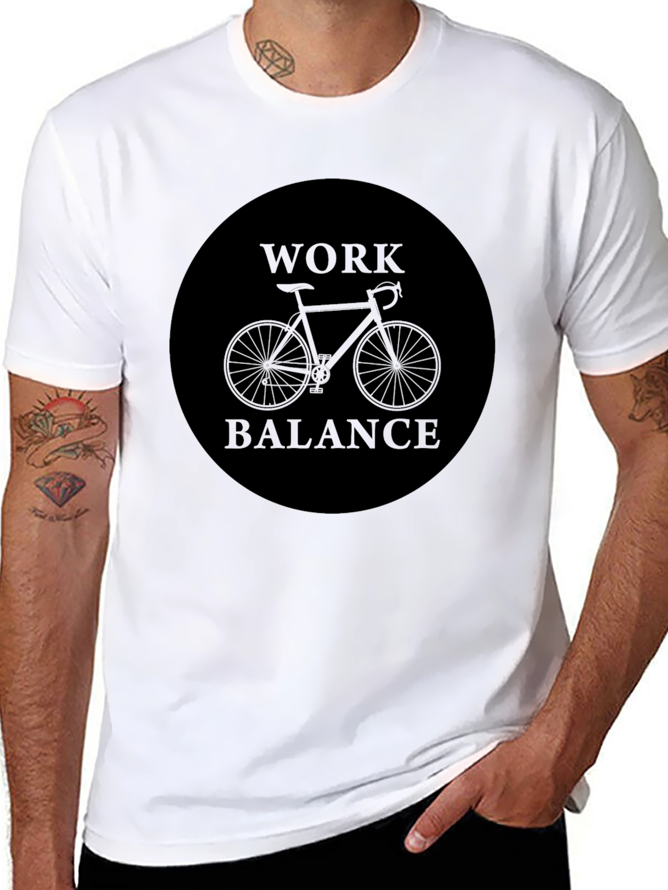Work Balance Bike Graphic Tee - Black