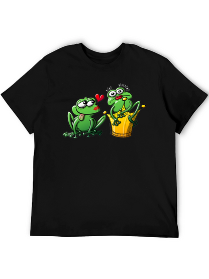 Frog Prince Kiss Black T-Shirt
