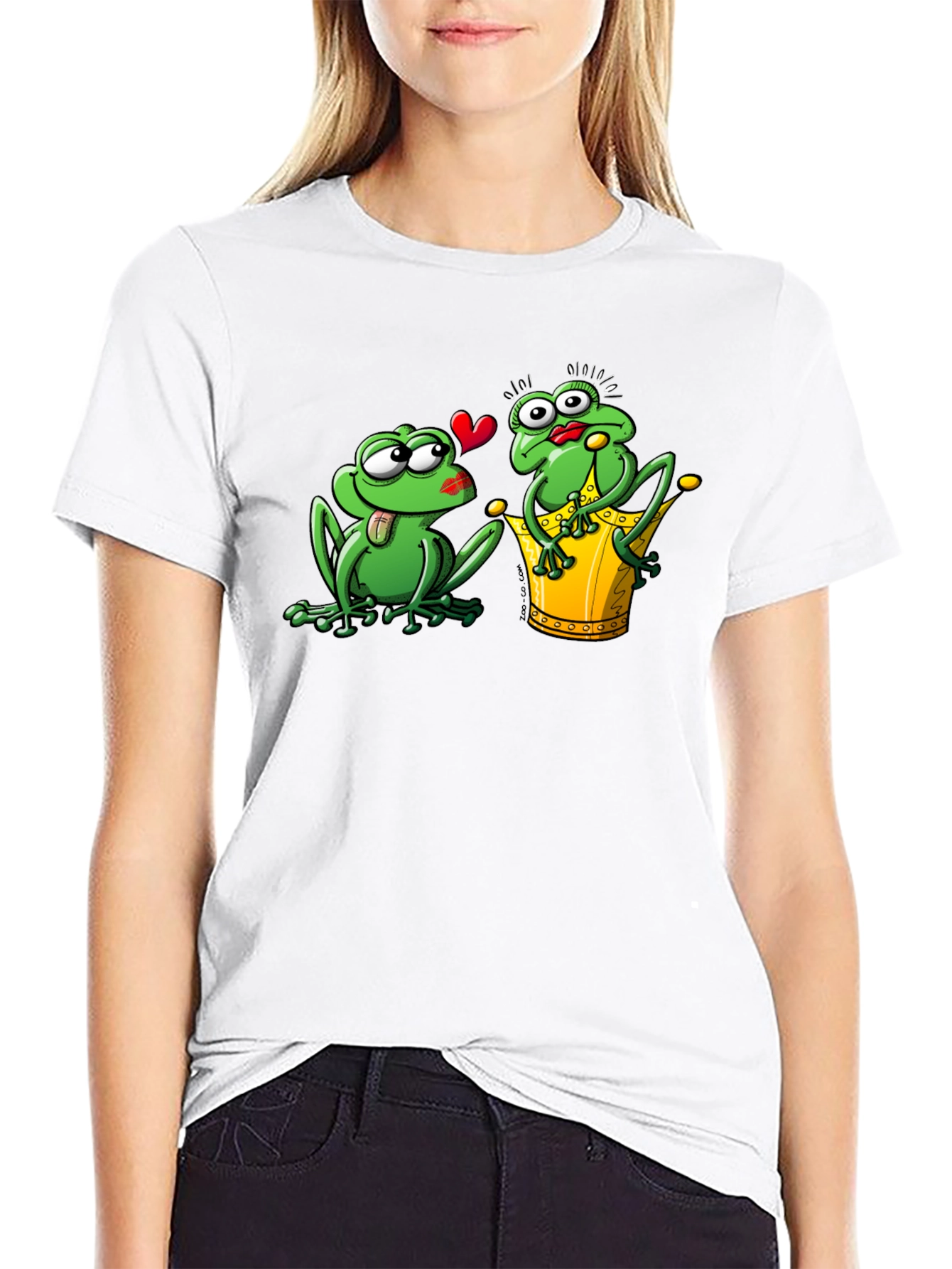 Frog Prince Kiss Black T-Shirt