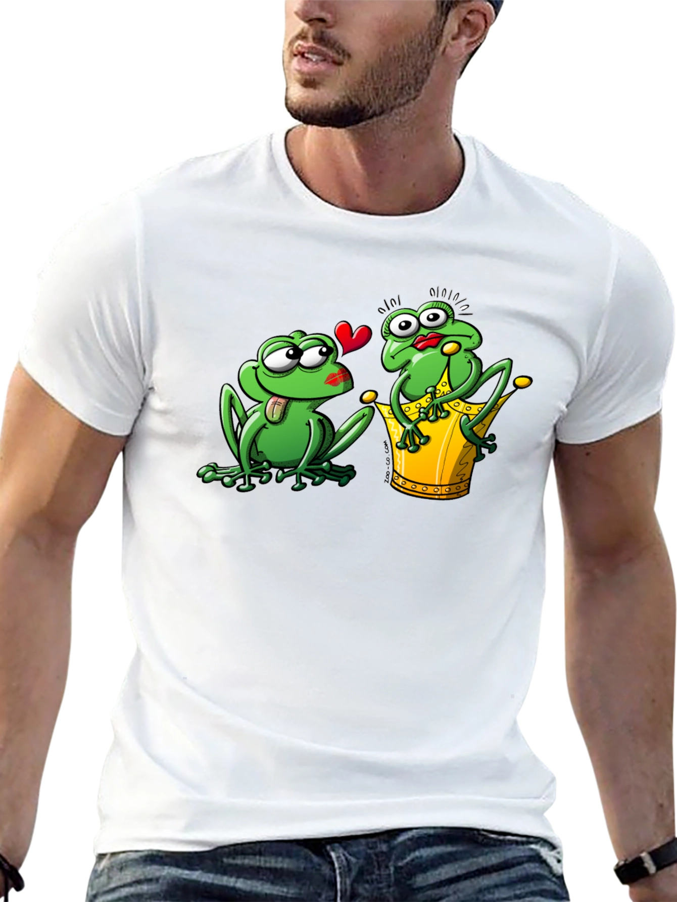 Frog Prince Kiss Black T-Shirt