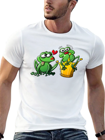 Frog Prince Kiss Black T-Shirt