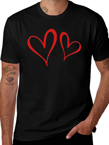 Romantic Hearts Graphic Tee - Black