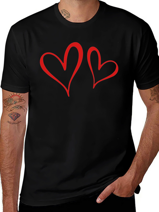 Romantic Hearts Graphic Tee - Black