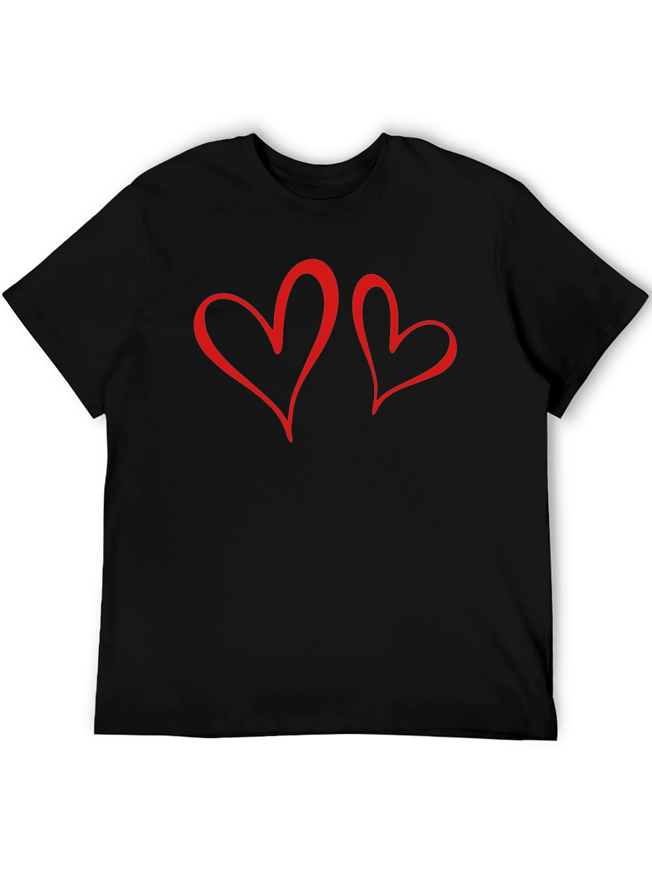 Romantic Hearts Graphic Tee - Black