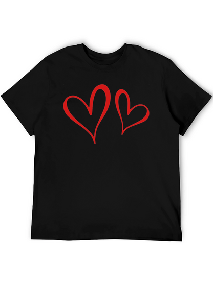 Romantic Hearts Graphic Tee - Black
