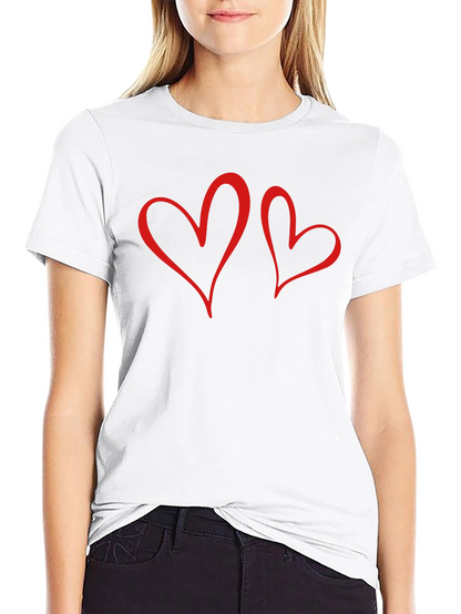 Romantic Hearts Graphic Tee - Black