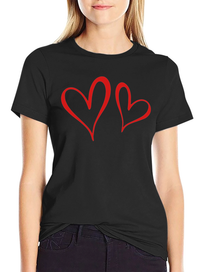 Romantic Hearts Graphic Tee - Black