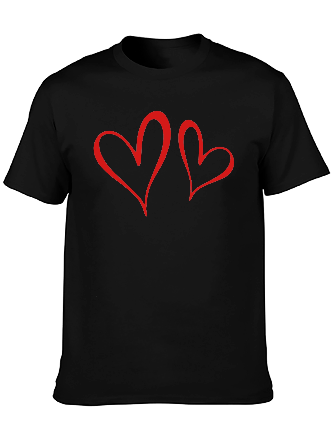 Romantic Hearts Graphic Tee - Black