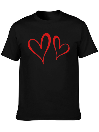 Romantic Hearts Graphic Tee - Black