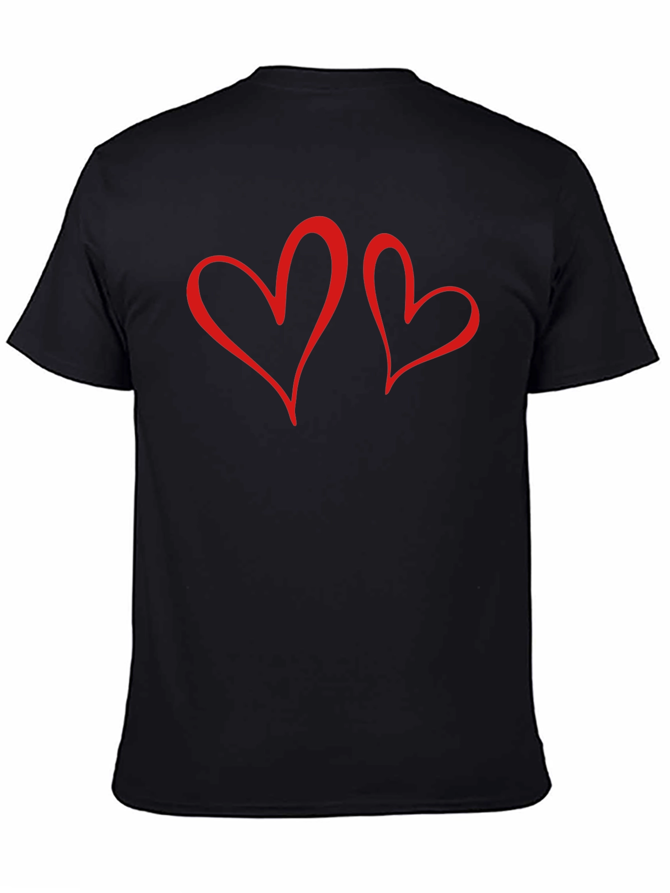Romantic Hearts Graphic Tee - Black