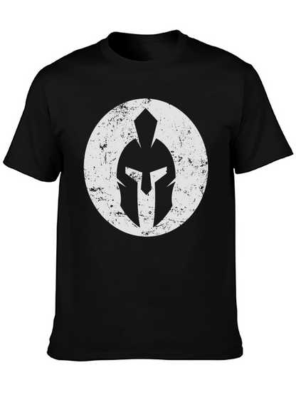 Spartan Helmet Graphic T-Shirt - Black