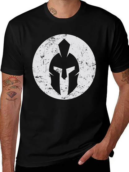 Spartan Helmet Graphic T-Shirt - Black