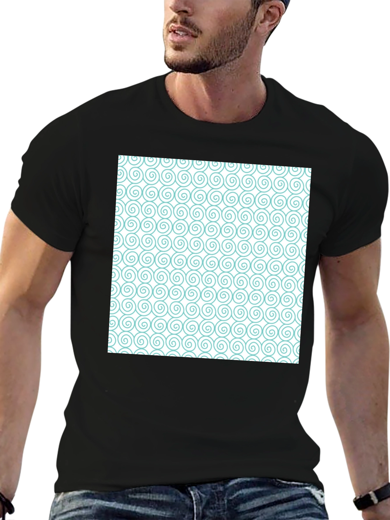 Spiral Pattern Graphic Tee - Stylish Casual Wear