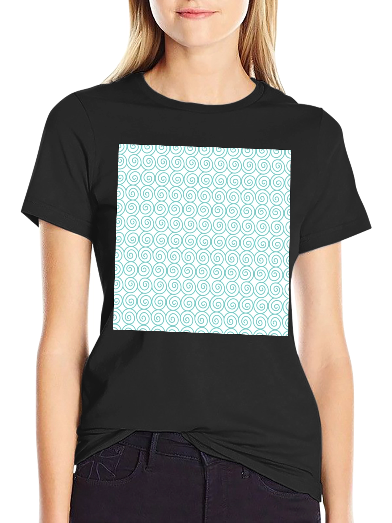 Spiral Pattern Graphic Tee - Stylish Casual Wear