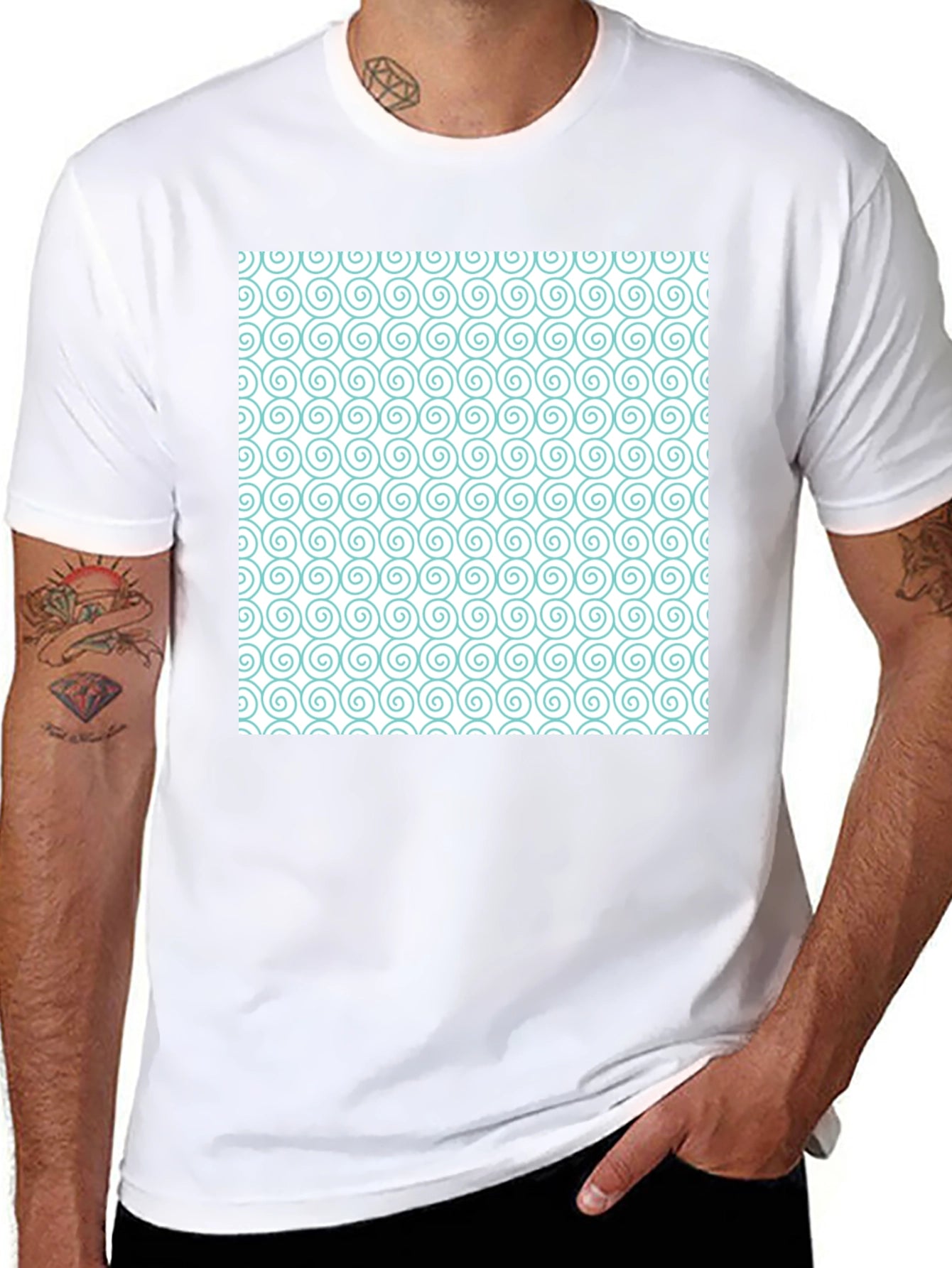 Spiral Pattern Graphic Tee - Stylish Casual Wear
