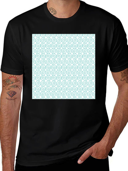 Spiral Pattern Graphic Tee - Stylish Casual Wear