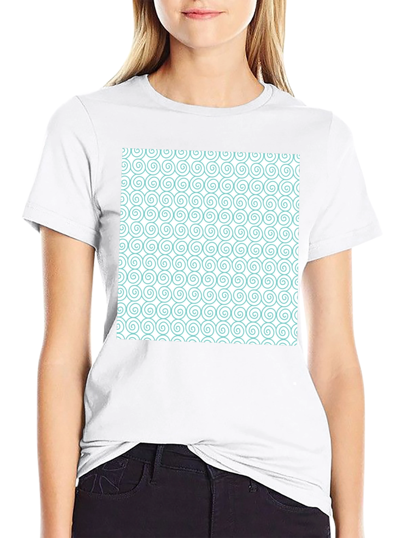 Spiral Pattern Graphic Tee - Stylish Casual Wear