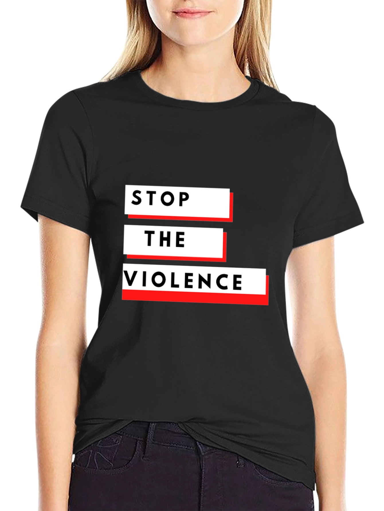 Stop The Violence Black Graphic T-Shirt
