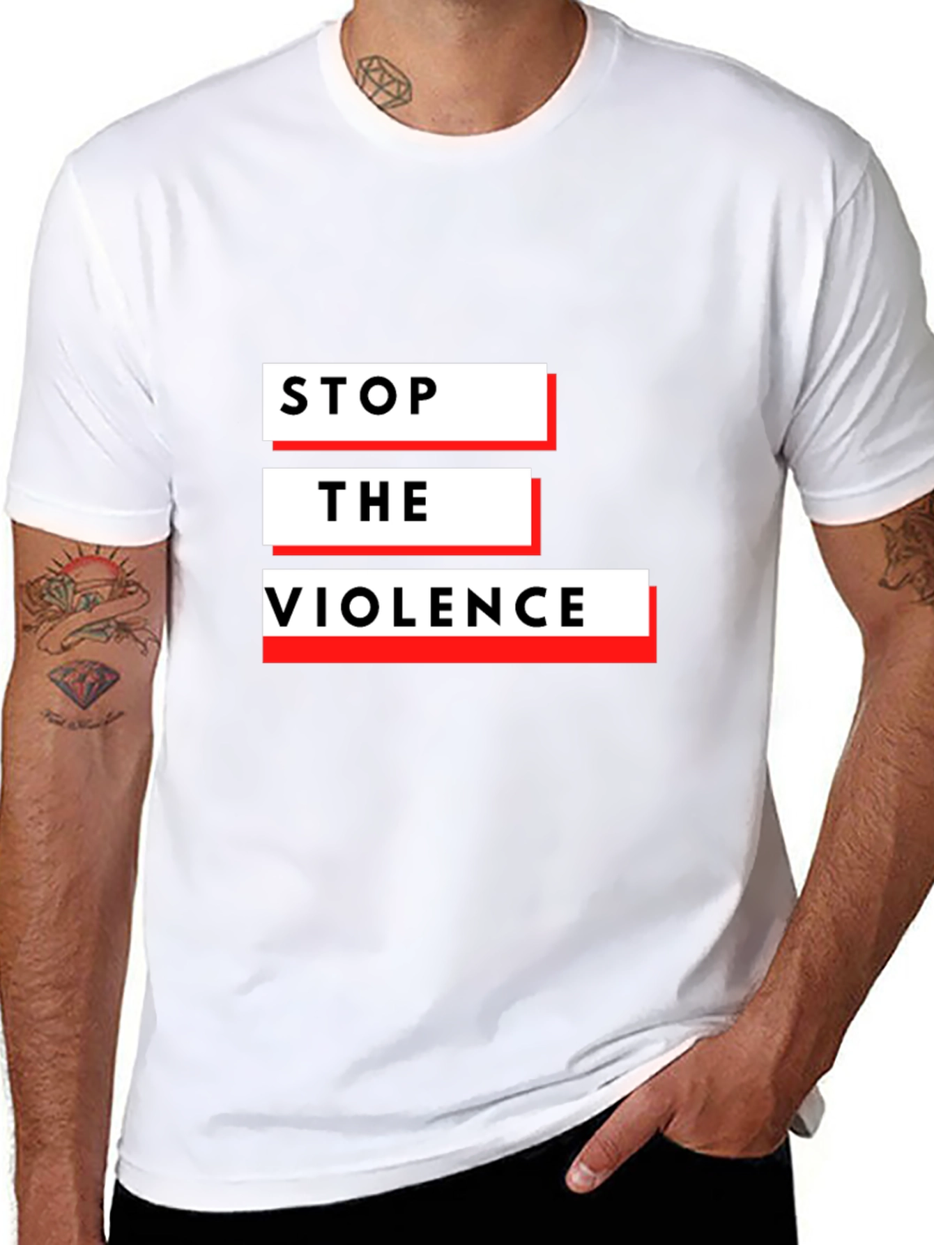 Stop The Violence Black Graphic T-Shirt