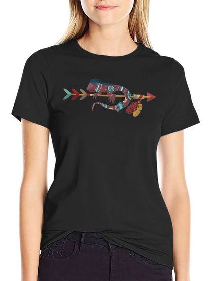 Tribal Lizard Arrow T-Shirt - Unique Graphic Tee