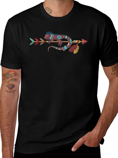 Tribal Lizard Arrow T-Shirt - Unique Graphic Tee