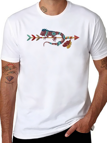 Tribal Lizard Arrow T-Shirt - Unique Graphic Tee