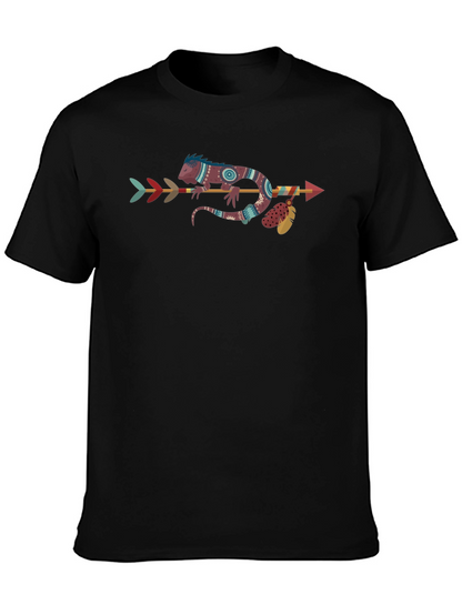 Tribal Lizard Arrow T-Shirt - Unique Graphic Tee