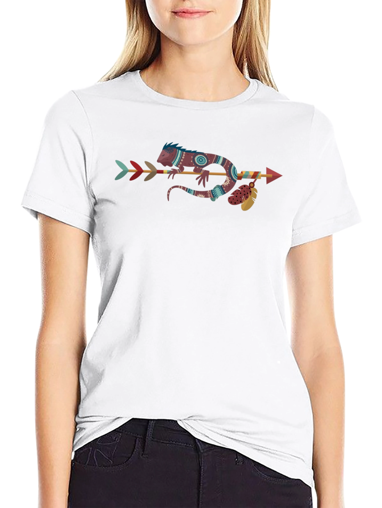 Tribal Lizard Arrow T-Shirt - Unique Graphic Tee