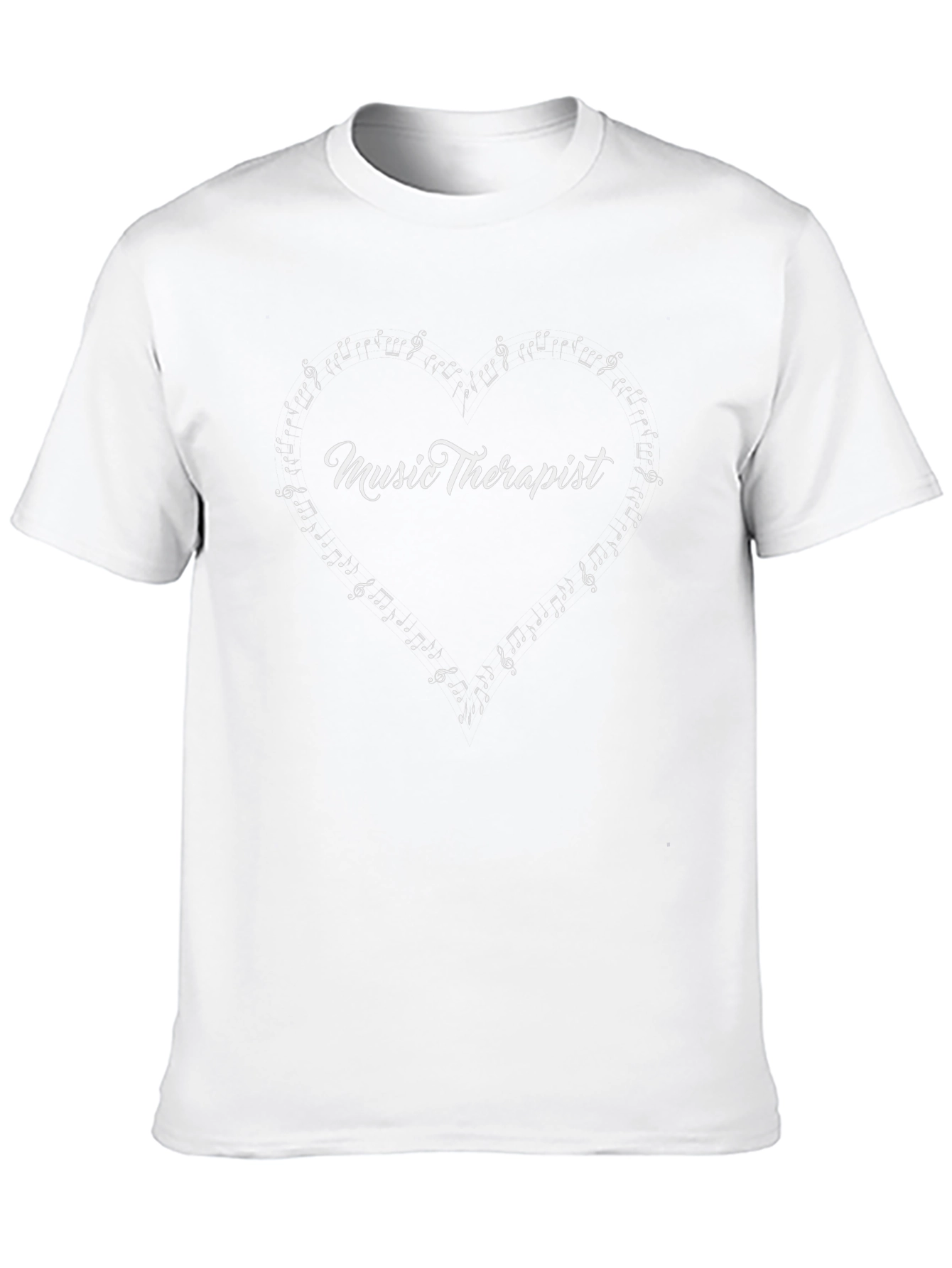Music Therapist Heart Notes Black T-Shirt