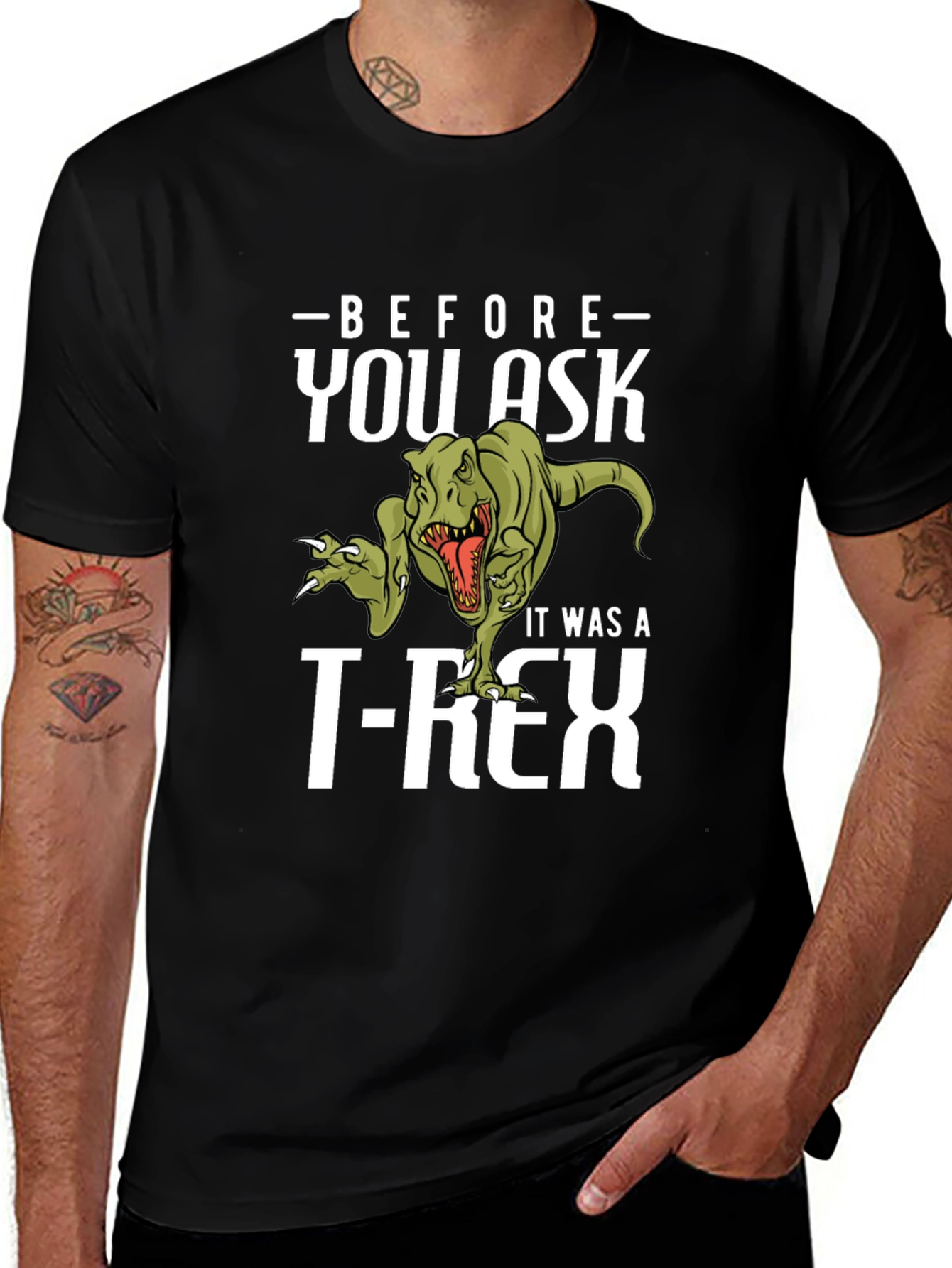 Funny Dinosaur T-Rex Graphic Print T-Shirt