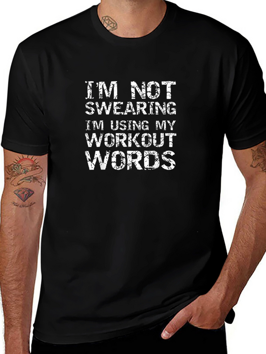 Workout Words Graphic Tee - Gym Humor Shirt