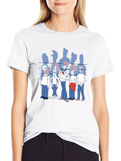 Pixelated Faces Graphic Black T-Shirt