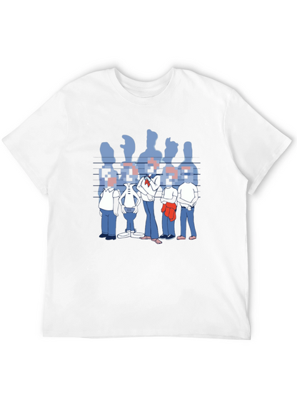 Pixelated Faces Graphic Black T-Shirt