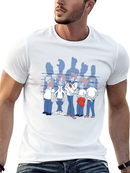 Pixelated Faces Graphic Black T-Shirt