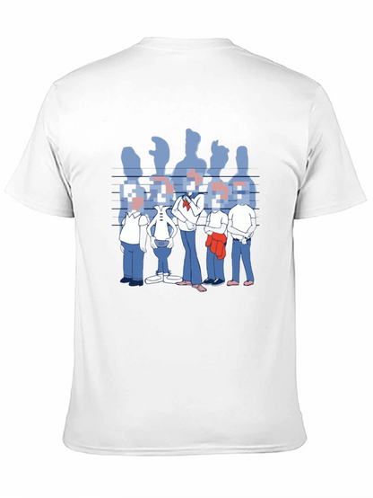 Pixelated Faces Graphic Black T-Shirt