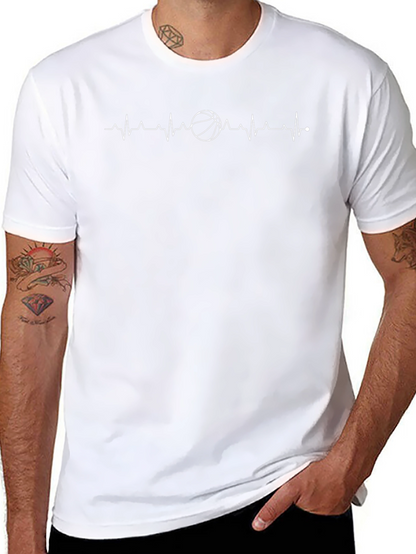 Basketball Heartbeat Graphic Tee - Stylish Comfort