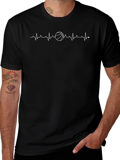 Basketball Heartbeat Graphic Tee - Stylish Comfort