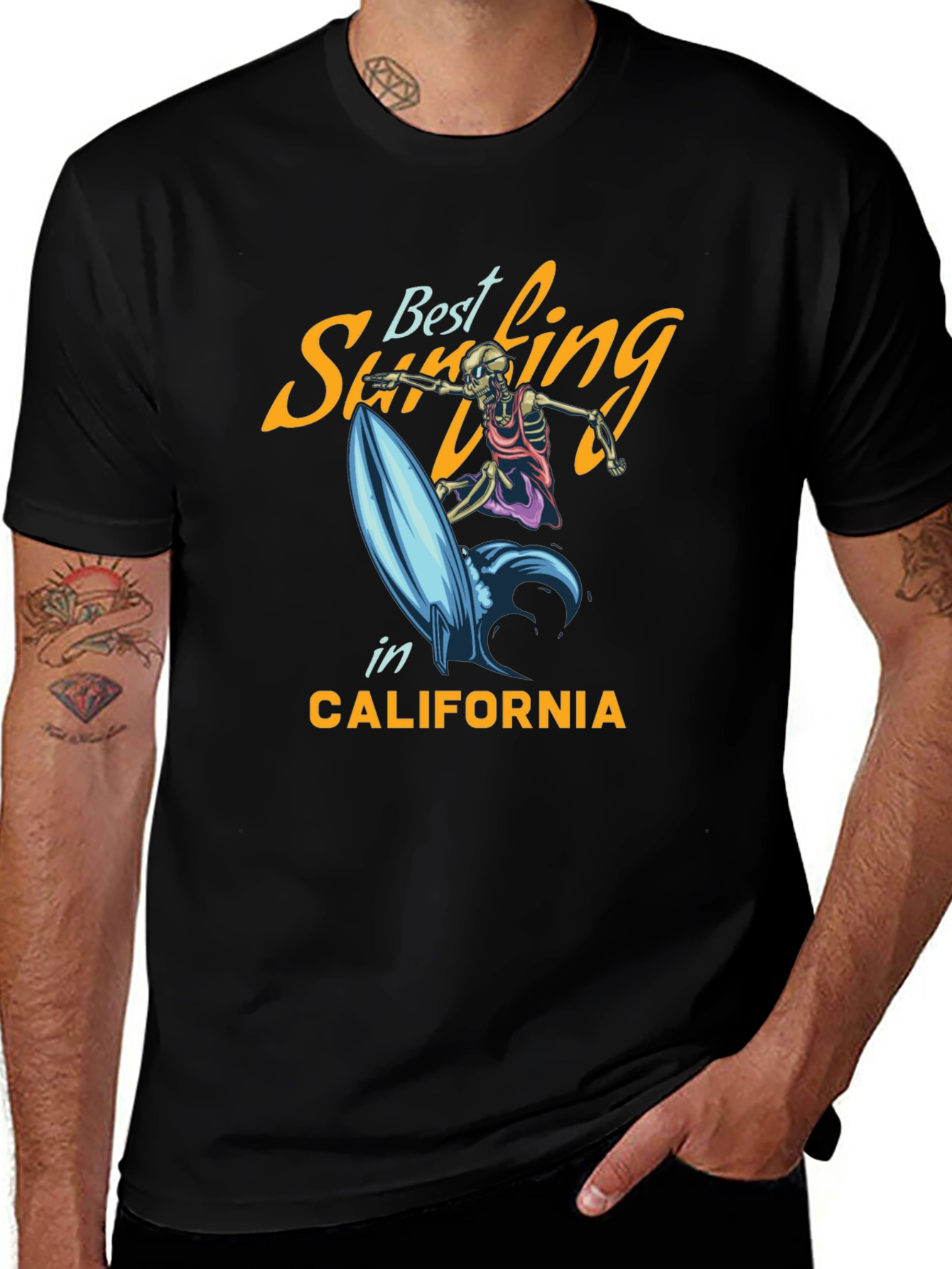 Best Surfing T-Shirt - Skeleton Surfer Tee
