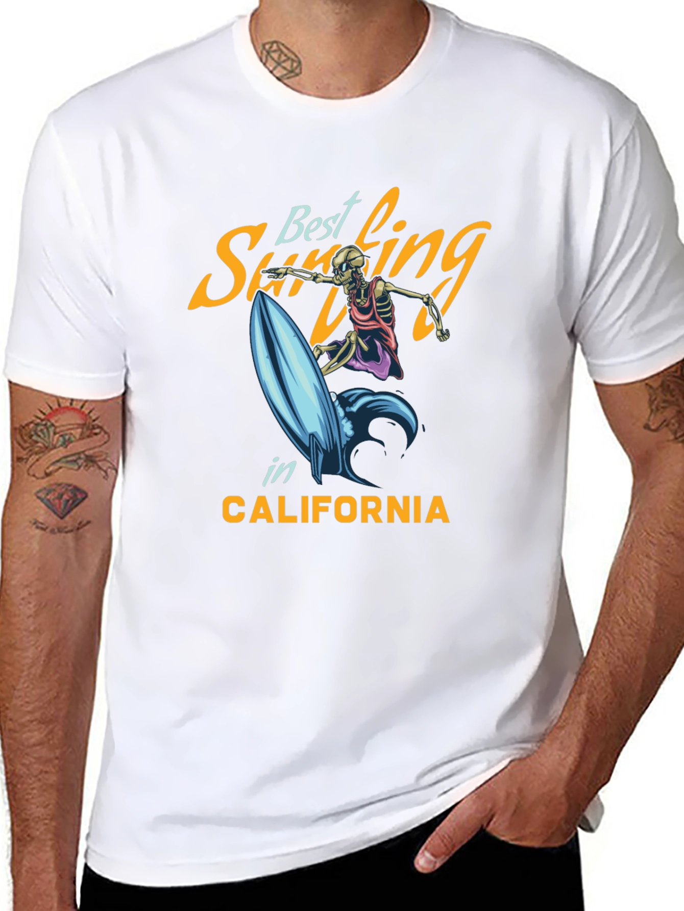 Best Surfing T-Shirt - Skeleton Surfer Tee
