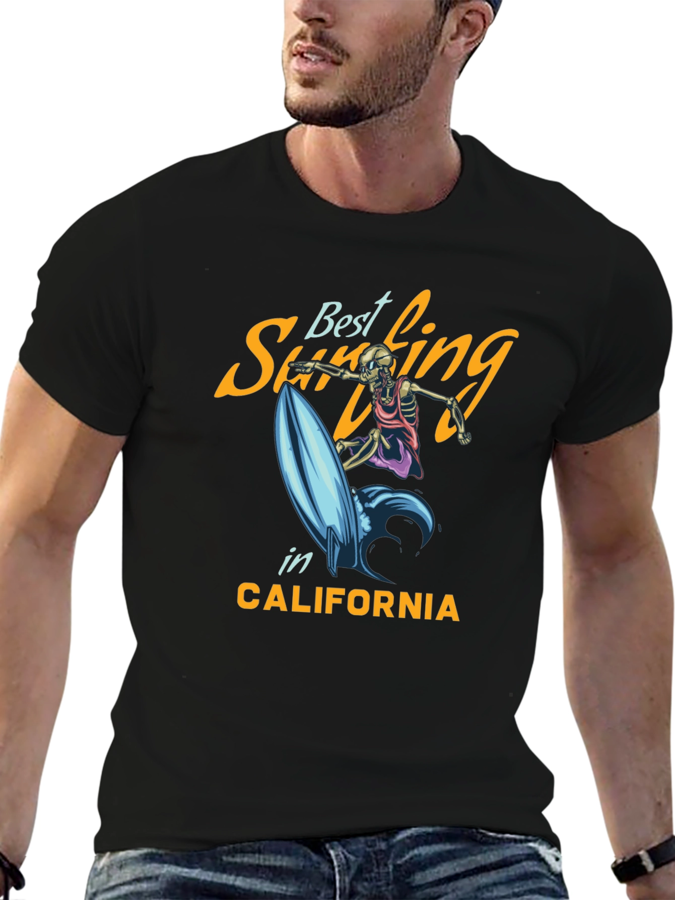 Best Surfing T-Shirt - Skeleton Surfer Tee