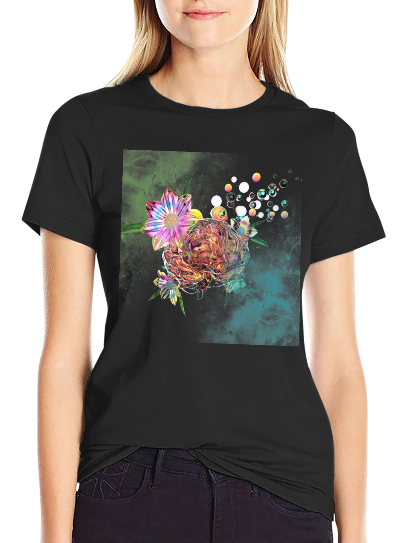 Floral Bubble Graphic T-Shirt