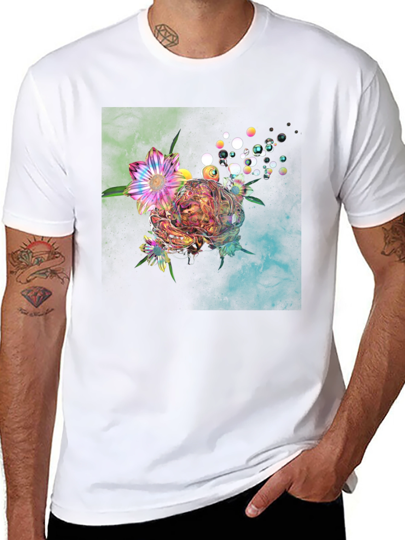 Floral Bubble Graphic T-Shirt